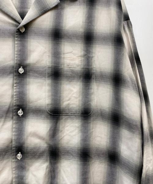 victim co（ヴィクティム）victim co (ヴィクティム) OPEN COLLAR CHECK SHIRTS ブラック×ホワイト サイズ:-の古着・服飾アイテム