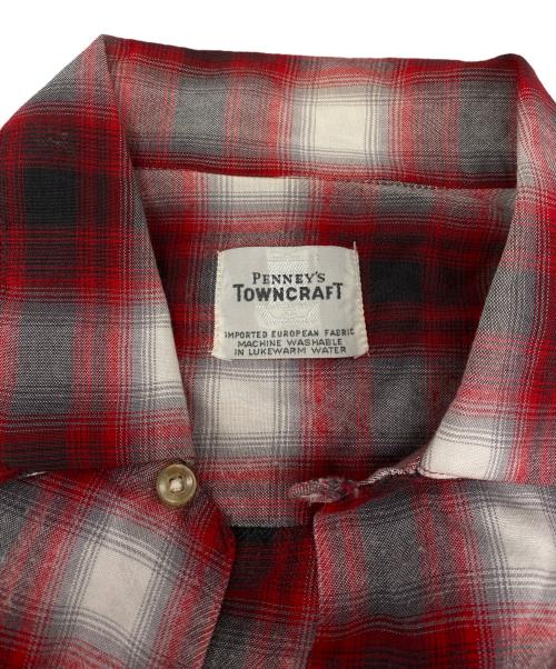 TOWN CRAFT（タウンクラフト）TOWN CRAFT (タウンクラフト) 50-60’s オンブレチェックシャツ レッド×ブラック サイズ:Sの古着・服飾アイテム
