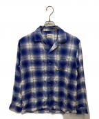 TOWN CRAFTタウンクラフト）の古着「50-60’s オンブレチェックシャツ」｜ブルー×ホワイト