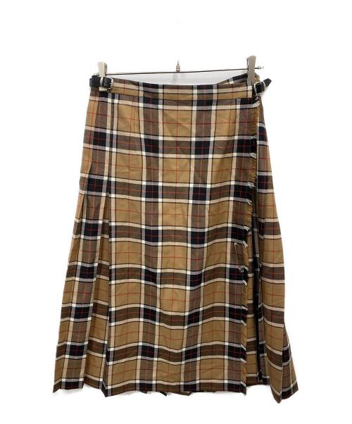 O'NEILL（オニール）O'NEILL (オニール) チェック柄ラップスカート ブラウン サイズ:38の古着・服飾アイテム