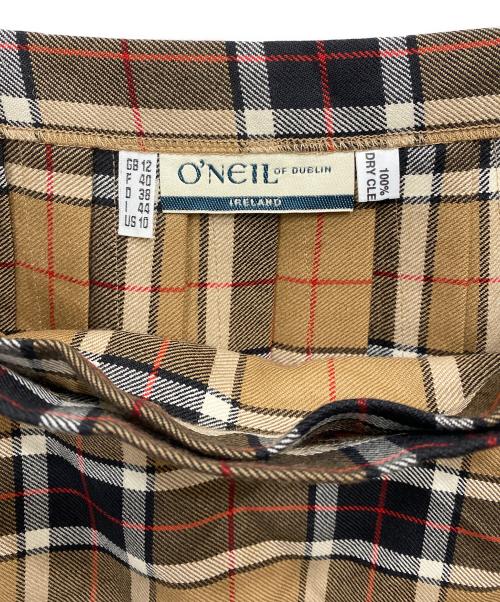 O'NEILL（オニール）O'NEILL (オニール) チェック柄ラップスカート ブラウン サイズ:38の古着・服飾アイテム