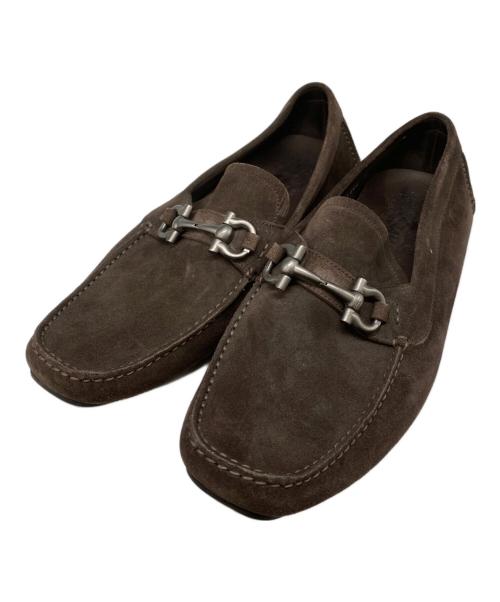 Salvatore Ferragamo（サルヴァトーレ フェラガモ）Salvatore Ferragamo (サルヴァトーレ フェラガモ) スウェードビットローファー ブラウン サイズ:9の古着・服飾アイテム