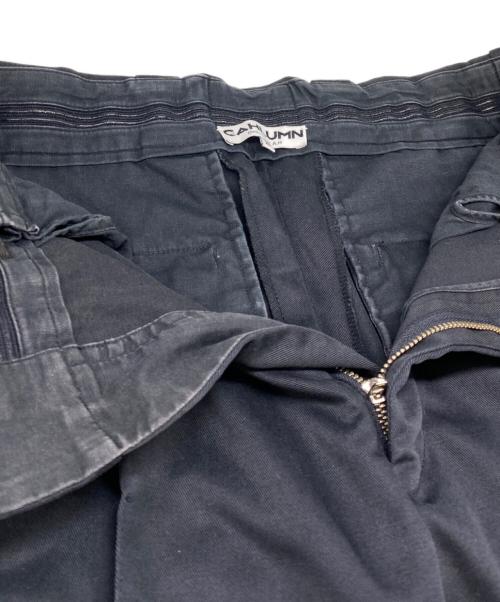 CAHLUMN（カウラム）CAHLUMN (カウラム) TC Twill 1 Tuck Pants ネイビー サイズ:XLの古着・服飾アイテム