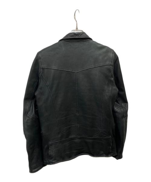 nano・universe（ナノ・ユニバース）nano・universe (ナノ・ユニバース) シープスキンレザー ダブルライダースジャケット ブラック サイズ:Sの古着・服飾アイテム