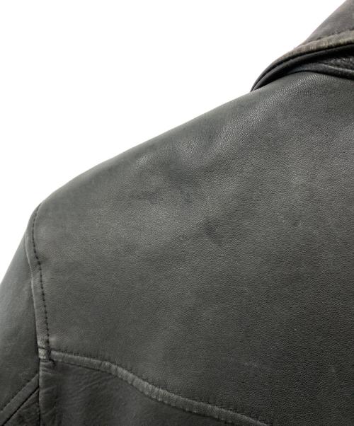 nano・universe（ナノ・ユニバース）nano・universe (ナノ・ユニバース) シープスキンレザー ダブルライダースジャケット ブラック サイズ:Sの古着・服飾アイテム