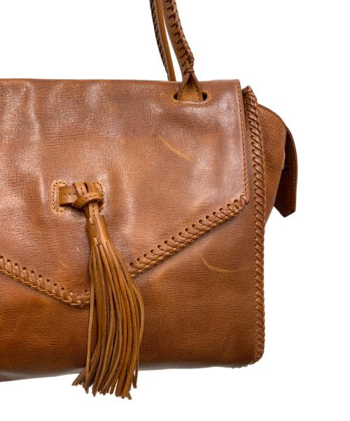 genten（ゲンテン）genten (ゲンテン) フリンジ付ハンドバッグ ブラウンの古着・服飾アイテム