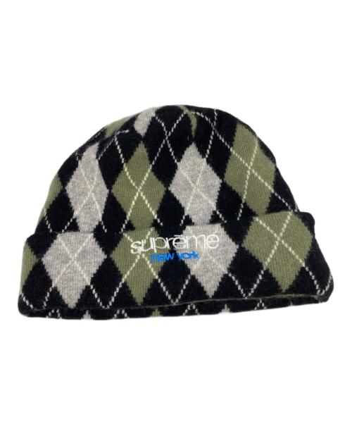 SUPREME（シュプリーム）SUPREME (シュプリーム) 21AW/Argyle Cashmere Beanie ブラック×グリーンの古着・服飾アイテム