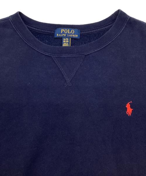 POLO RALPH LAUREN（ポロ・ラルフローレン）POLO RALPH LAUREN (ポロ・ラルフローレン) ポニー刺繍クルーネックスウェット ネイビー サイズ:XLの古着・服飾アイテム