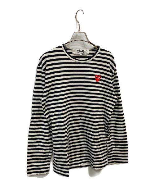 PLAY COMME des GARCONS（プレイコムデギャルソン）PLAY COMME des GARCONS (プレイコムデギャルソン) ロングスリーブボーダーカットソー ブラック サイズ:Lの古着・服飾アイテム