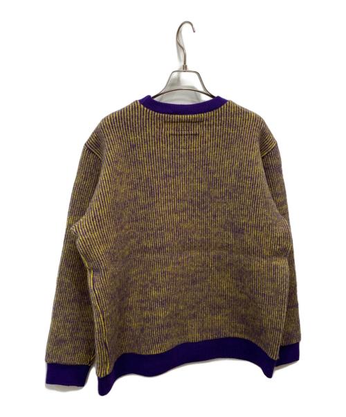 NEIGHBORHOOD（ネイバーフッド）NEIGHBORHOOD (ネイバーフッド) クルーネックニット パープル×イエロー サイズ:Lの古着・服飾アイテム