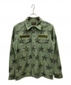 WACKO MARIAワコマリア）の古着「スター ミリタリーシャツ」｜グリーン