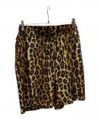 WACKO MARIAワコマリア）の古着「レオパード柄ベロアハーフパンツ」｜イエロー