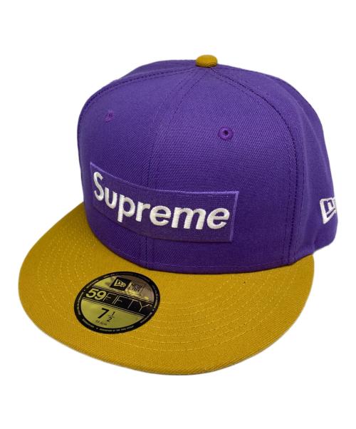 New Era（ニューエラ）New Era (ニューエラ) Supreme (シュプリーム) 2-TONE BOX LOGO キャップ パープル×イエローの古着・服飾アイテム