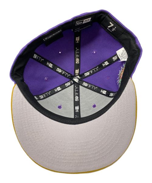 New Era（ニューエラ）New Era (ニューエラ) Supreme (シュプリーム) 2-TONE BOX LOGO キャップ パープル×イエローの古着・服飾アイテム