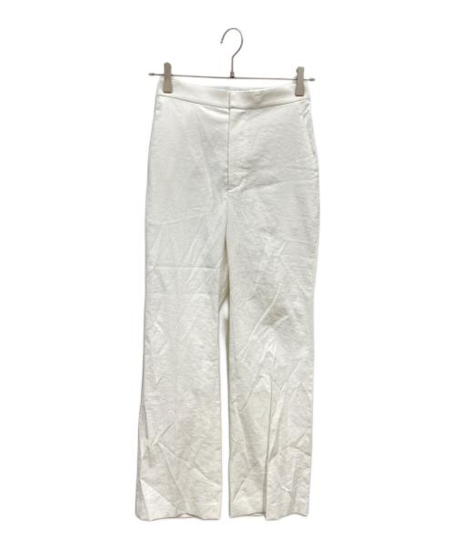 Curensology（カレンソロジー）Curensology (カレンソロジー) リネン混シェルタリングタックパンツ ホワイト サイズ:36 未使用品の古着・服飾アイテム