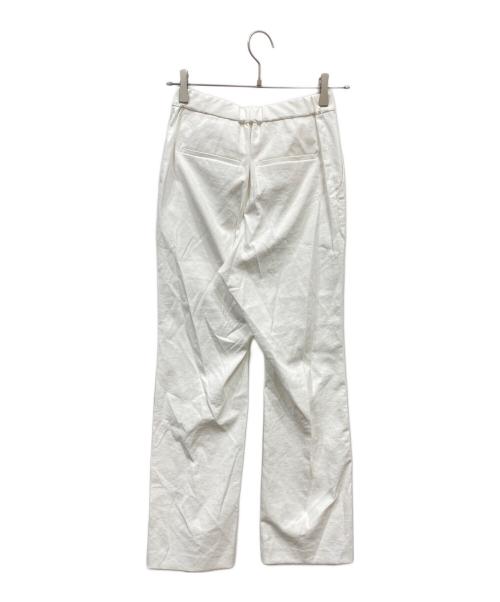 Curensology（カレンソロジー）Curensology (カレンソロジー) リネン混シェルタリングタックパンツ ホワイト サイズ:36 未使用品の古着・服飾アイテム