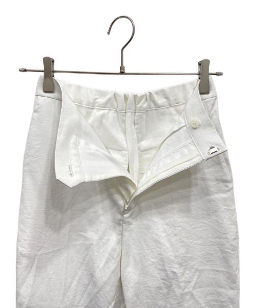 Curensology（カレンソロジー）Curensology (カレンソロジー) リネン混シェルタリングタックパンツ ホワイト サイズ:36 未使用品の古着・服飾アイテム