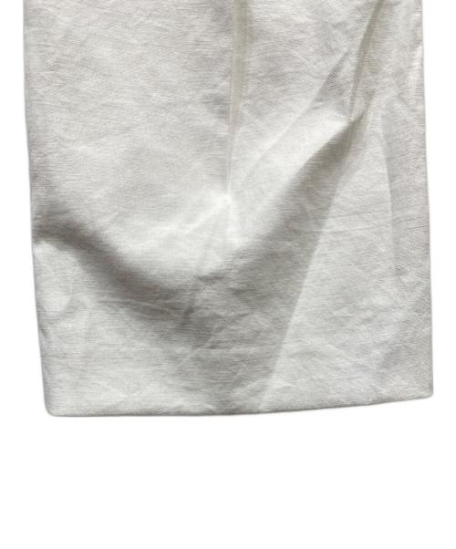 Curensology（カレンソロジー）Curensology (カレンソロジー) リネン混シェルタリングタックパンツ ホワイト サイズ:36 未使用品の古着・服飾アイテム