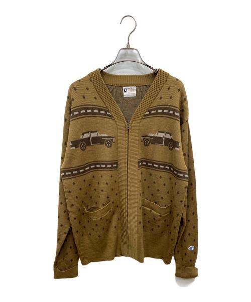 Champion（チャンピオン）Champion (チャンピオン) ジップアップカーディガン ブラウン サイズ:XLの古着・服飾アイテム