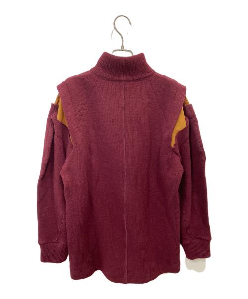 TOGA ARCHIVES（トーガアーカイブス）TOGA ARCHIVES (トーガアーカイブス) ハーフジップデザインニット イエロー×ボルドー サイズ:36の古着・服飾アイテム