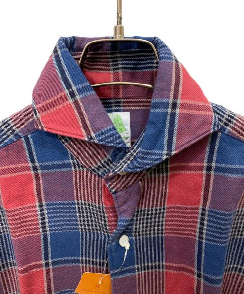 finamore（フィナモレ）Finamore (フィナモレ) チェックネルシャツ レッド×ブルー サイズ:Sの古着・服飾アイテム