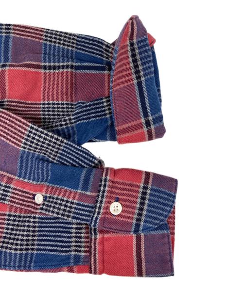finamore（フィナモレ）Finamore (フィナモレ) チェックネルシャツ レッド×ブルー サイズ:Sの古着・服飾アイテム