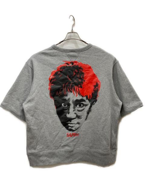 SAPEur（サプール）SAPEur (サプール) MASATOSHI HAMADA (マサトシ ハマダ) 半袖プリントスウェット グレー サイズ:XXLの古着・服飾アイテム