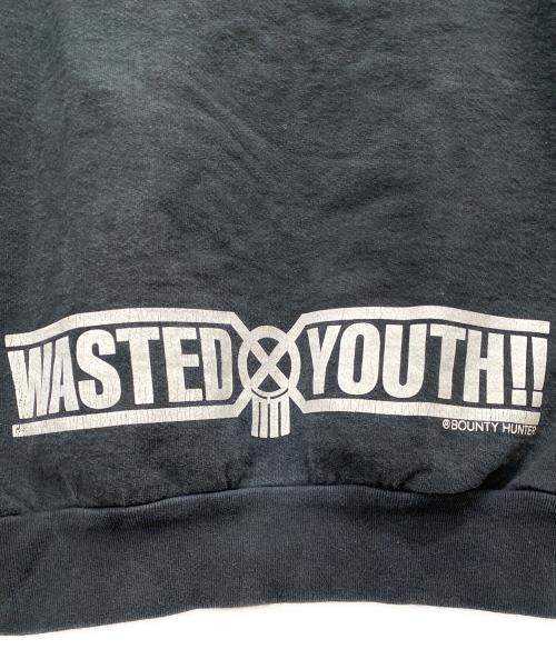 WASTED YOUTH（ウェイステッドユース）Wasted Youth (ウエステッド ユース) クルーネックスウェット ブラック サイズ:Sの古着・服飾アイテム