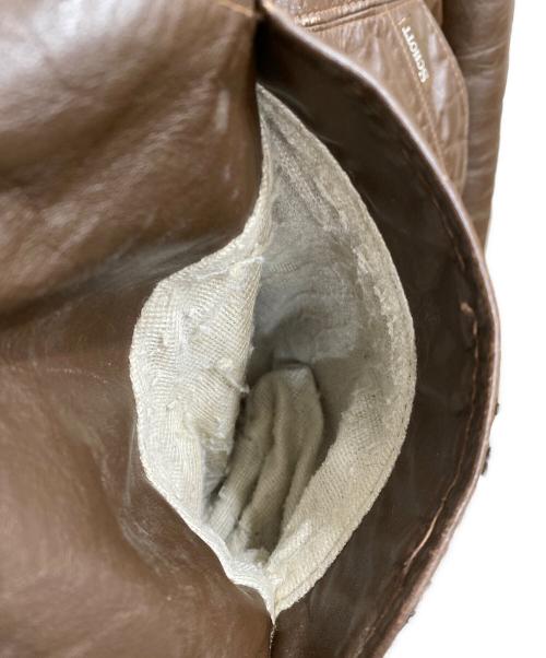 Schott（ショット）Schott (ショット) レザーフーデッドジャケット ブラウン サイズ:40の古着・服飾アイテム