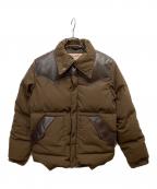 Schottショット）の古着「レザー切替ダウンジャケット」｜ブラウン