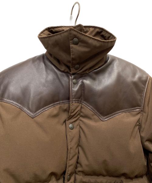 Schott（ショット）Schott (ショット) レザー切替ダウンジャケット ブラウン サイズ:Lの古着・服飾アイテム