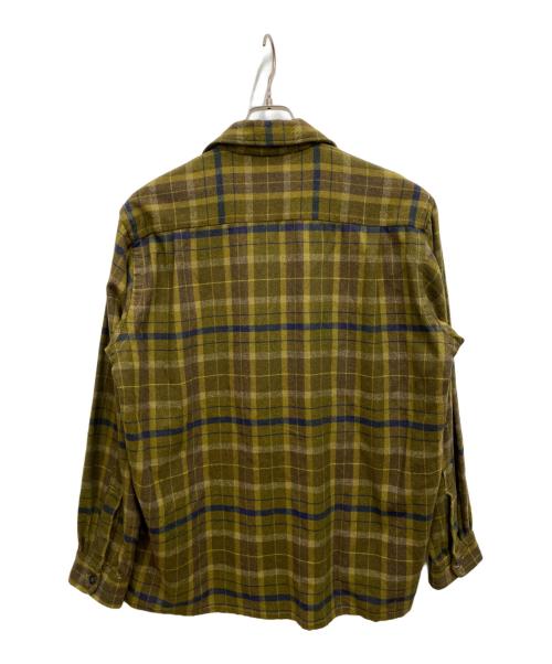 Sears（シアーズ）Sears (シアーズ) オープンカラーシャツ ブラウン×オリーブ サイズ:16 1/2の古着・服飾アイテム