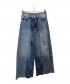 DU JOURデュ ジュール）の古着「ワイドデニムパンツ」｜インディゴ