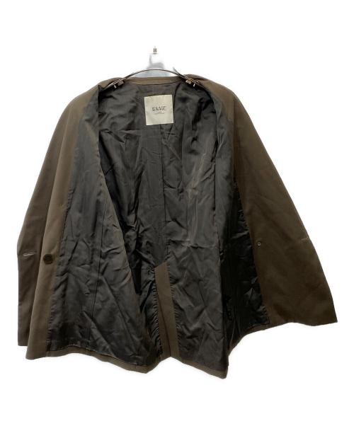 LESSAGE（レサージュ）LESSAGE (レサージュ) マイクロTRギャバストレッチジャケット ブラウン サイズ:-の古着・服飾アイテム