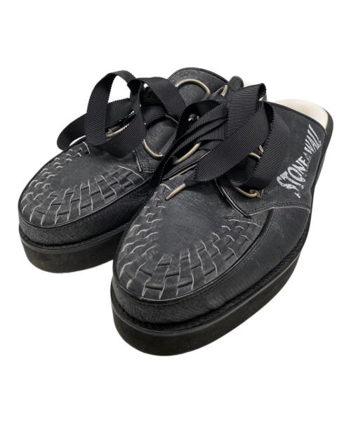 KIDS LOVE GAITE（キッズラブゲイト）KIDS LOVE GAITE (キッズラブゲイト) リップストップナイロンミュール ブラック サイズ:8の古着・服飾アイテム