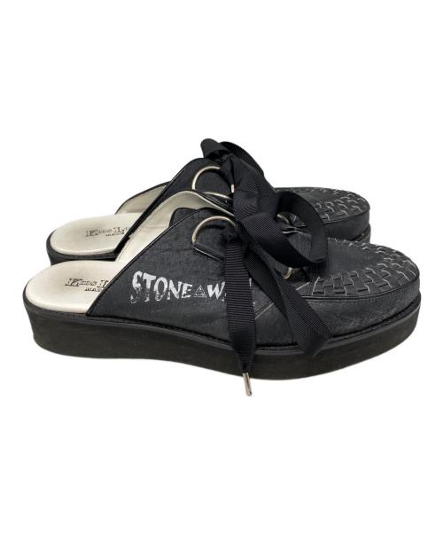 KIDS LOVE GAITE（キッズラブゲイト）KIDS LOVE GAITE (キッズラブゲイト) リップストップナイロンミュール ブラック サイズ:8の古着・服飾アイテム