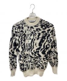 JOHN LAWRENCE SULLIVAN（ジョン ローレンス サリバン）の古着「Leopard jacquard knit sweater」｜ブラック