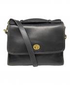 COACHコーチ）の古着「レザーショルダーバッグ」｜ブラック