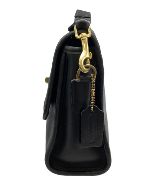 COACH（コーチ）COACH (コーチ) レザーショルダーバッグ ブラックの古着・服飾アイテム