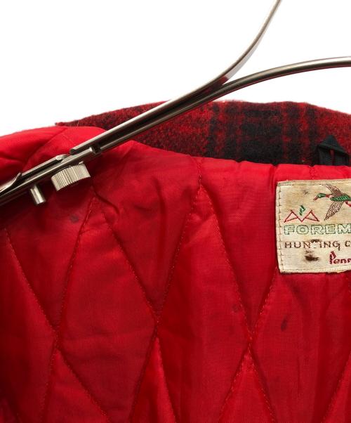 PENNEYS（ペニーズ）PENNEYS (ペニーズ) チェック柄ハンティングジャケット レッド×ブラック サイズ:不明の古着・服飾アイテム