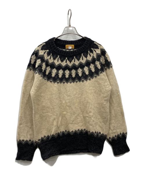 J.S HOMESTEAD（ジャーナルスタンダード ホームステッド）J.S HOMESTEAD (ジャーナルスタンダード ホームステッド) ノルディックセーター ベージュ×グレー サイズ:Mの古着・服飾アイテム