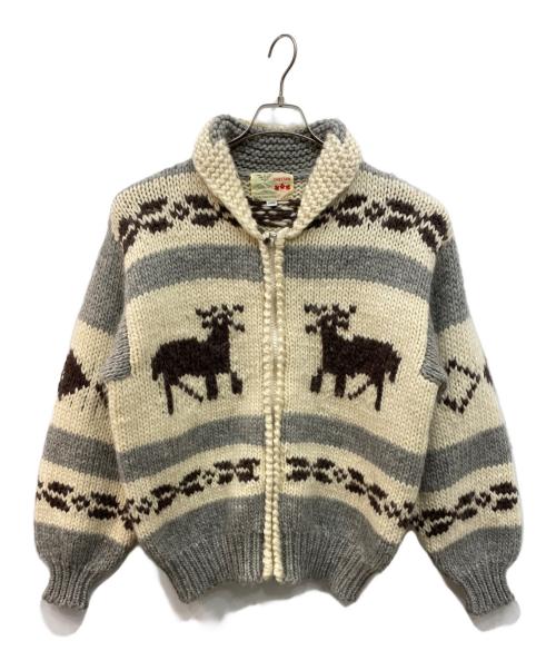 CHIEFTAIN（チーフテン）CHIEFTAIN (チーフテン) 鹿柄カウチンニットカーディガン ベージュ サイズ:Lの古着・服飾アイテム