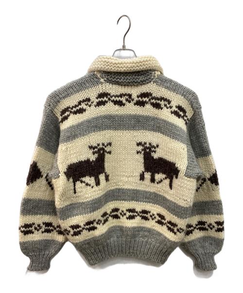 CHIEFTAIN（チーフテン）CHIEFTAIN (チーフテン) 鹿柄カウチンニットカーディガン ベージュ サイズ:Lの古着・服飾アイテム