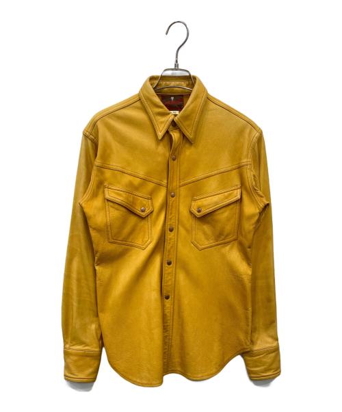 Joe McCOY（ジョーマッコイ）Joe McCOY (ジョーマッコイ) レザーシャツ イエロー サイズ:15の古着・服飾アイテム