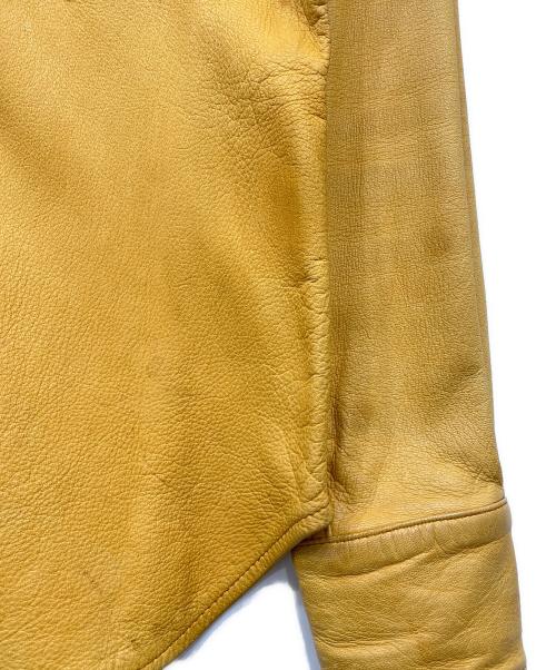 Joe McCOY（ジョーマッコイ）Joe McCOY (ジョーマッコイ) レザーシャツ イエロー サイズ:15の古着・服飾アイテム