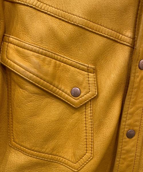 Joe McCOY（ジョーマッコイ）Joe McCOY (ジョーマッコイ) レザーシャツ イエロー サイズ:15の古着・服飾アイテム