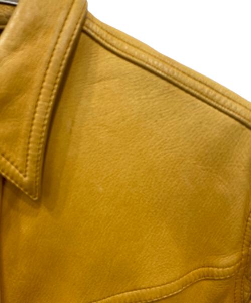 Joe McCOY（ジョーマッコイ）Joe McCOY (ジョーマッコイ) レザーシャツ イエロー サイズ:15の古着・服飾アイテム
