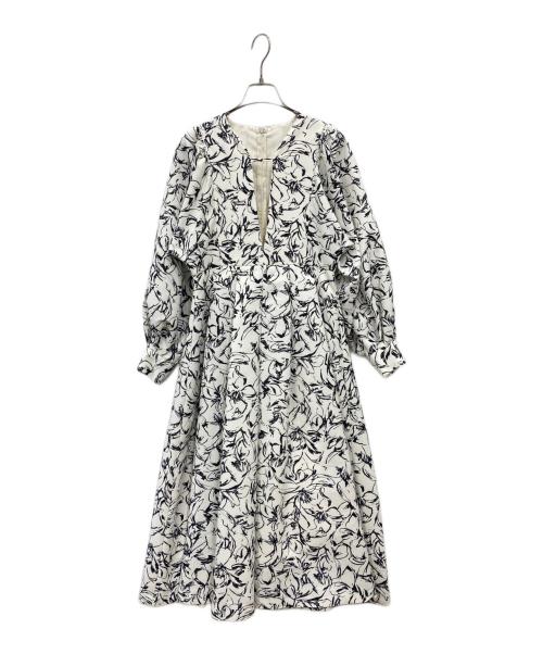 NATURAL BEAUTY BASIC（ナチュラルビューティーベーシック）NATURAL BEAUTY BASIC (ナチュラルビューティーベーシック) ディープスリットボリュームサックワンピース ホワイト サイズ:PS 未使用品の古着・服飾アイテム