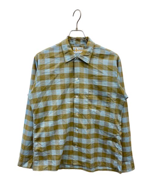 Manhattan DOCOMA（マンハッタン）Manhattan DOCOMA (マンハッタン) チェックシャツ ブルー×ベージュ サイズ:Mの古着・服飾アイテム