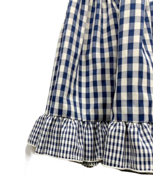 POPPY（ポピー）POPPY (ポピー) ギンガムチェックティアードスカート ネイビー×アイボリー サイズ:Ⅿの古着・服飾アイテム